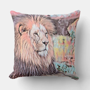 AnimalMix_Lion_021 Throw Pillow