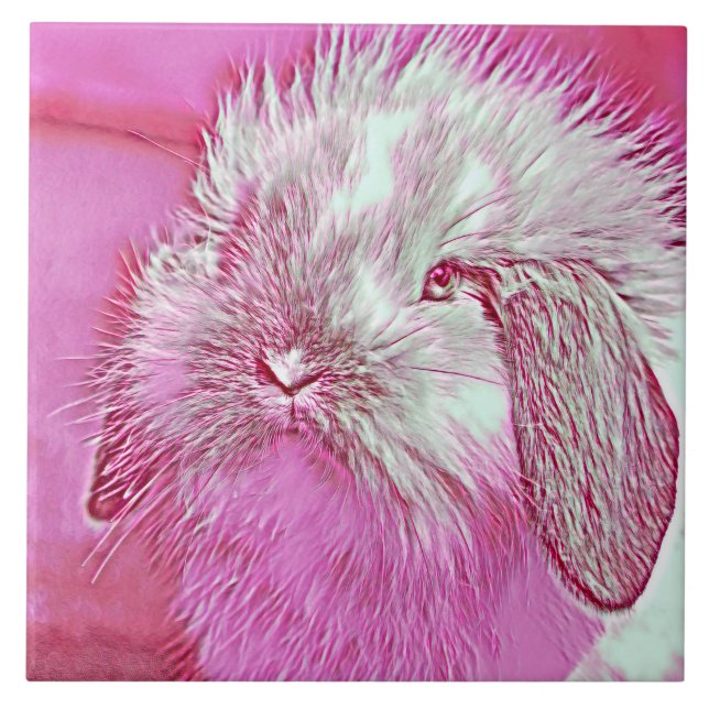 AnimalMix_Rabbit_008 Ceramic Tile (Front)