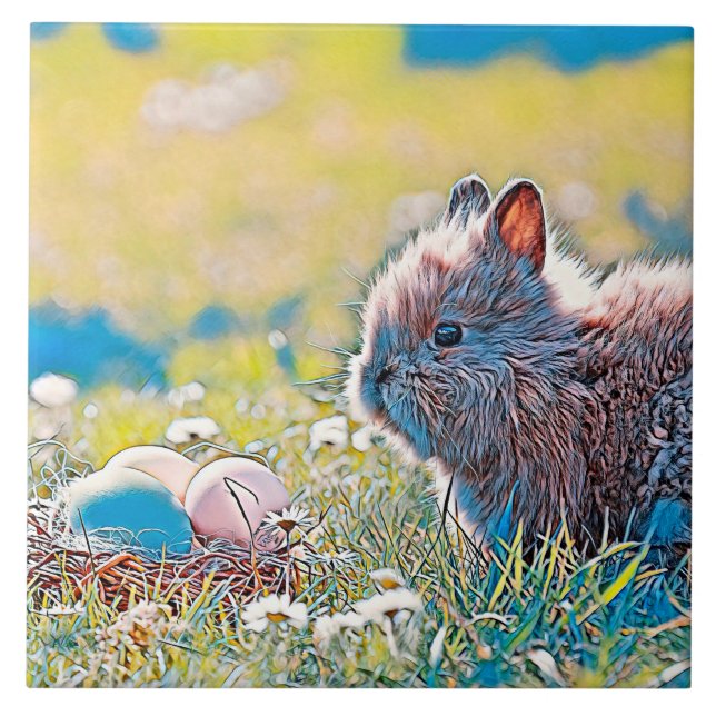 AnimalMix_Rabbit_037 Ceramic Tile (Front)