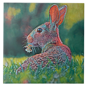 AnimalMix_Rabbit_048 Ceramic Tile