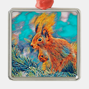 AnimalMix_Squirrel_001_by_JAMColors Metal Ornament