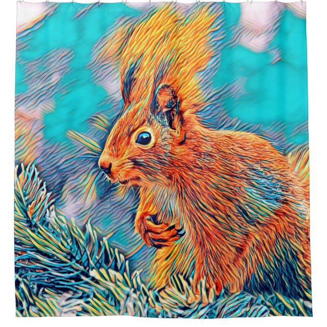 AnimalMix_Squirrel_001_by_JAMColors Shower Curtain (Front)