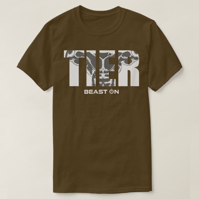 AnimalMuscles Beast OnGym Motivation Fitness Sayin T-Shirt (Design Front)