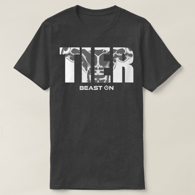 AnimalMuscles Beast OnGym Motivation Fitness Sayin T-Shirt (Design Front)
