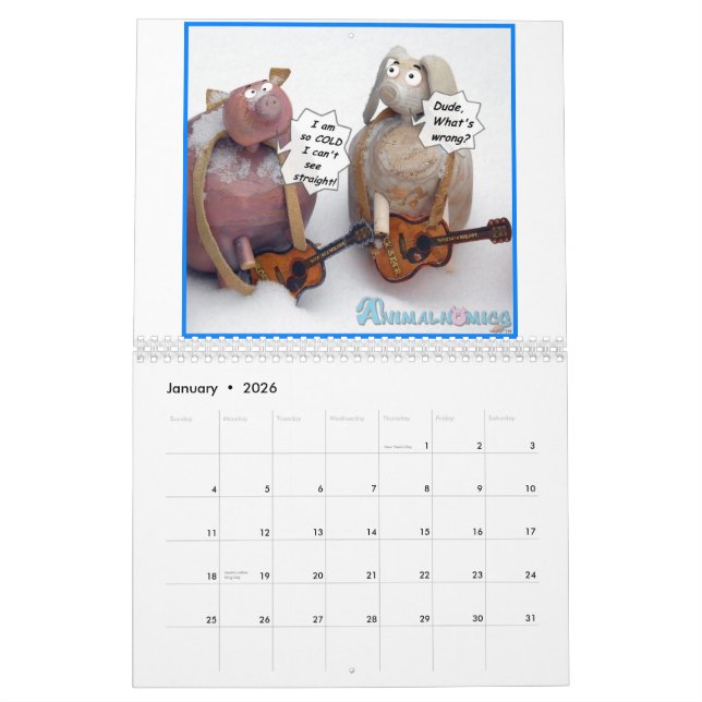 Animalnomics funny animal calendar (Jan 2026)