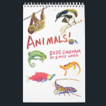 Animals! 2025 Calendar<br><div class="desc">This October I drew a bunch of animals with acrylic markers and I thought it would be fun to put them into a calendar.</div>