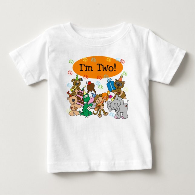 Animals 2nd Birthday Baby T-Shirt (Front)