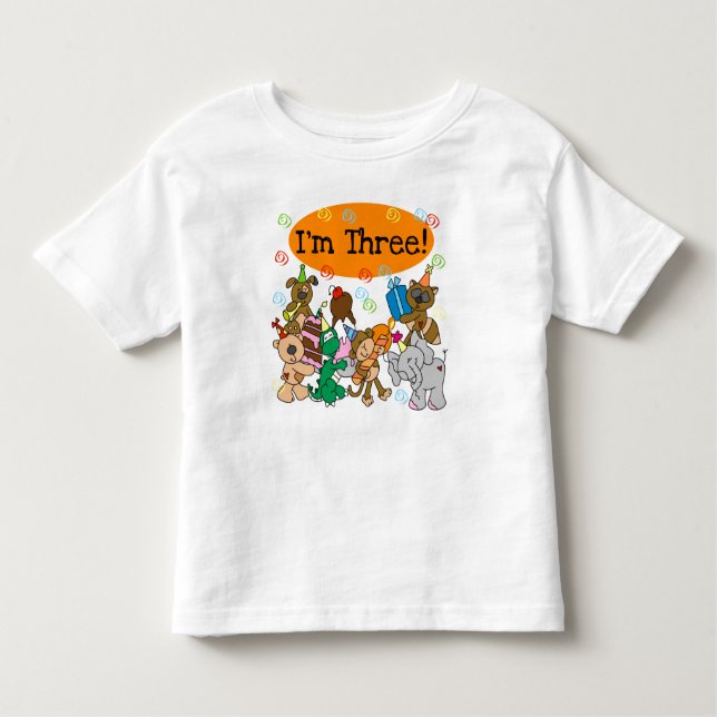 Animals 3rd Birthday Toddler T-shirt (Front)