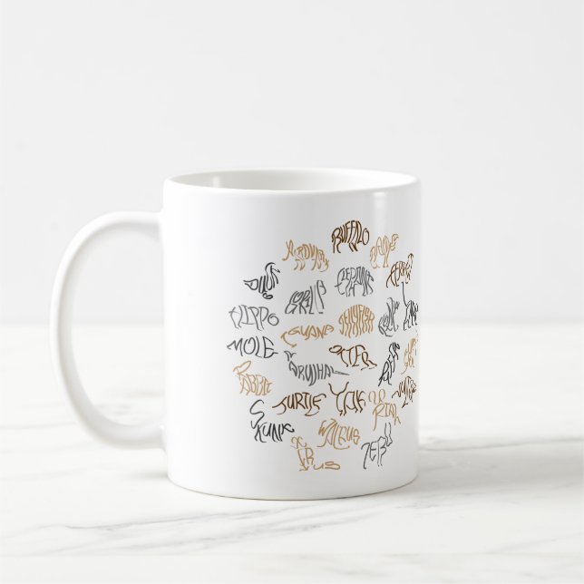Animals A to Z Long Coffee Mug (Left)