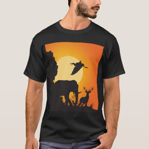 Animals_and_bird_Silhouette_10525218_300 T_Shirt