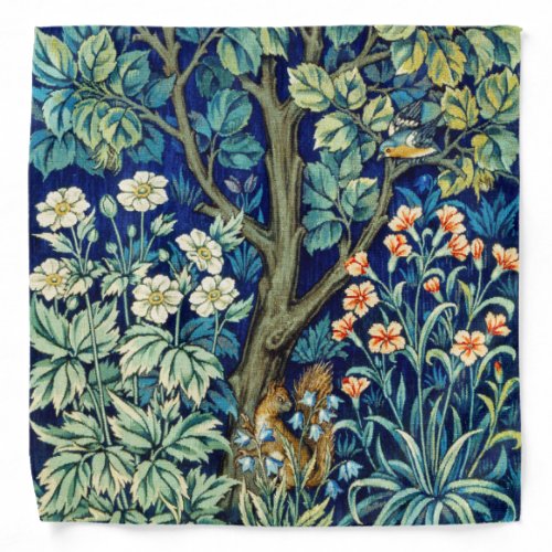 Animals and Flowers Forest William Morris Bandana