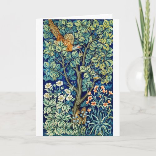 Animals and Flowers Forest William Morris Card