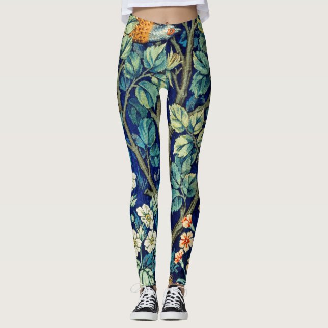 Animals and Flowers, Forest, William Morris Leggings (Front)