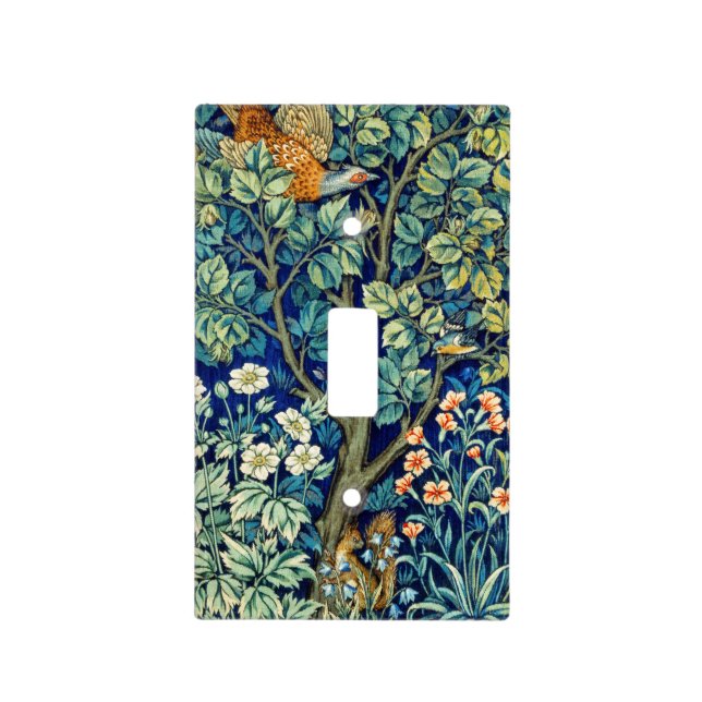 Animals and Flowers, Forest, William Morris Light Switch Cover (Front)