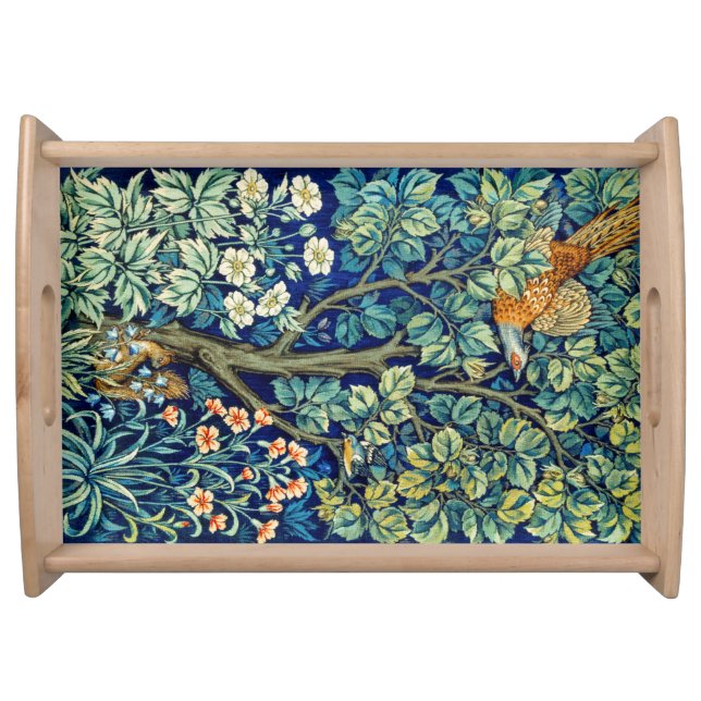 Animals and Flowers, Forest, William Morris Serving Tray (Front)