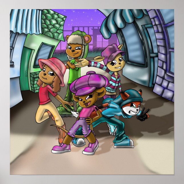 Animals and Hats Poster (Front)