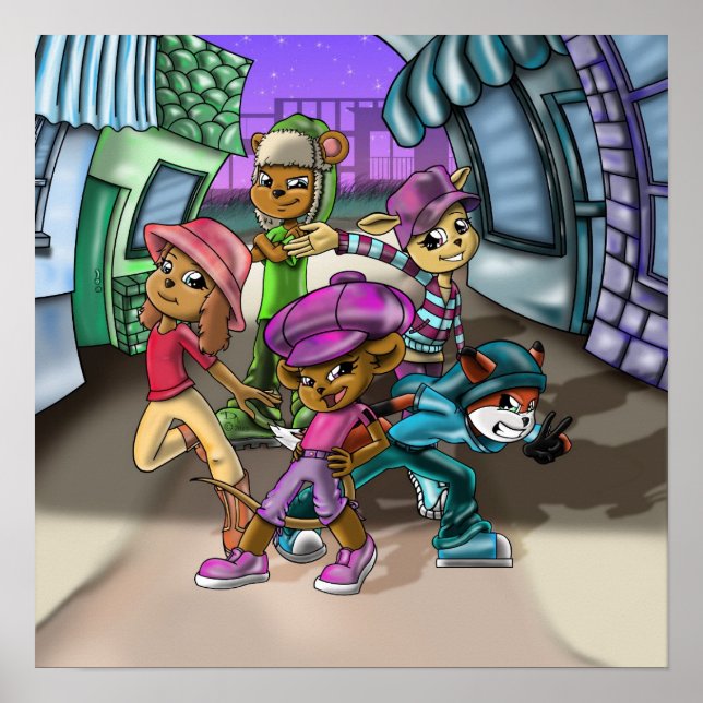 Animals and Hats Poster (Front)
