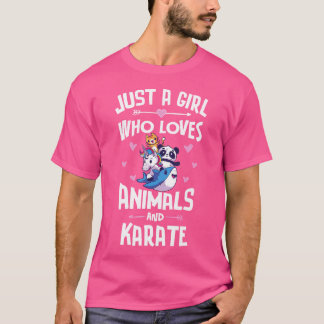 Animals And Karate Shirt Gifts For Girls Women