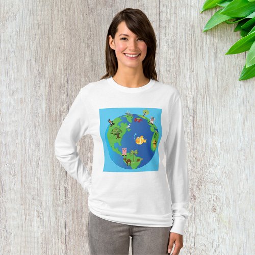 Animals And Plants On Earth Womens Long_Sleeve T_Shirt