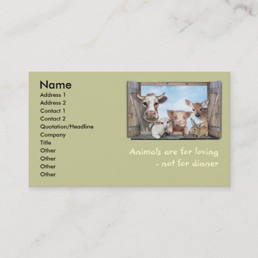 Customizable Animals are for loving business card templates