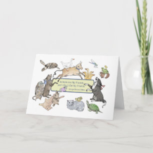 Animals are My Friends Folded Greeting Card