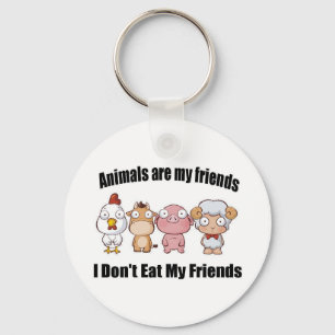 Animals are my friends keychain