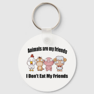 Animals are my friends keychain
