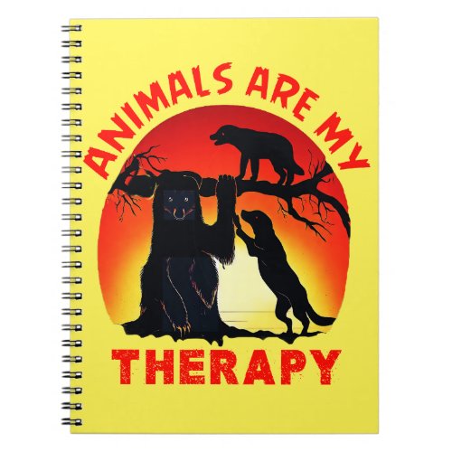 Animals Are My Therapy Pawprints Pet Dogs Artwork Notebook