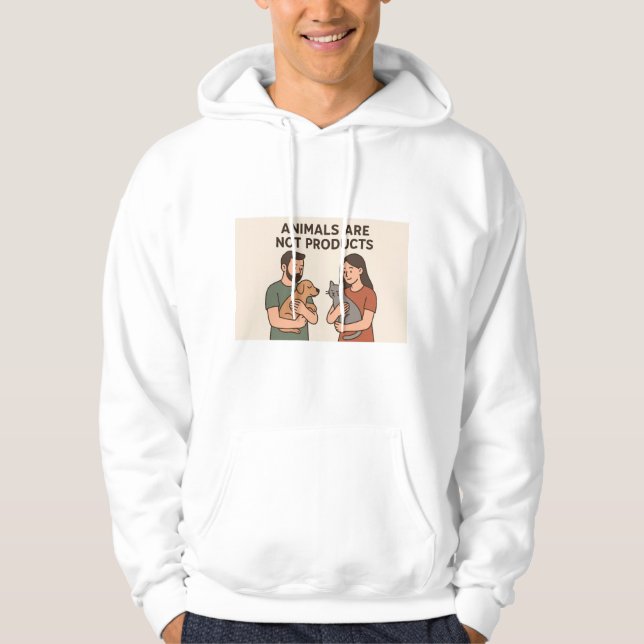 Animals Are Not Products – Minimalist Compassion A Hoodie (Front)