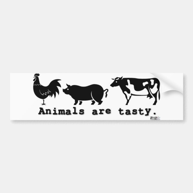 Animals are tasty bumper sticker (Front)