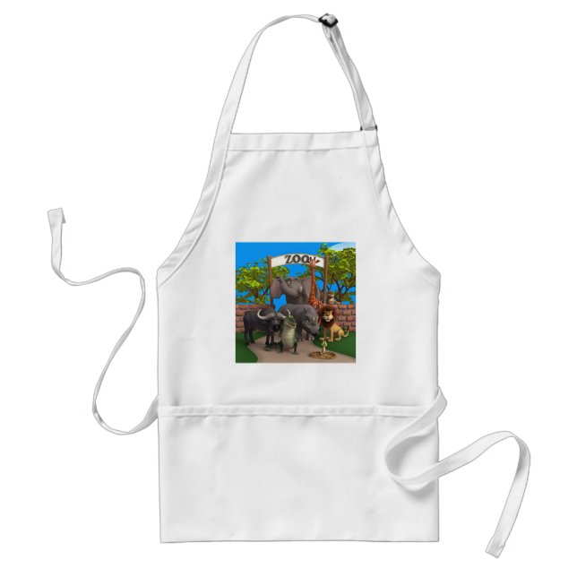 Animals at the Zoo Adult Apron (Front)