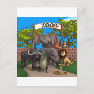 Animals at the Zoo Postcard