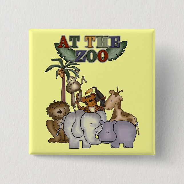 Animals at the Zoo Tshirts and Gifts Button (Front)