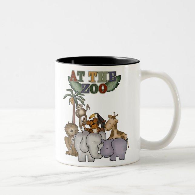 Animals At the Zoo Two-Tone Coffee Mug (Right)
