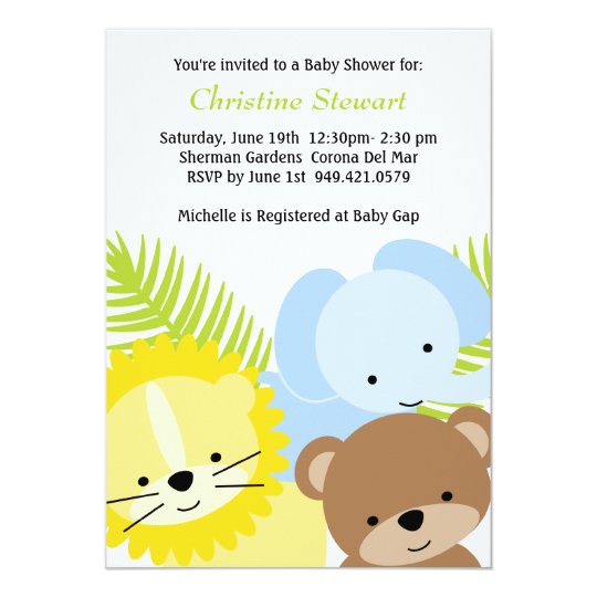 Animals Baby Shower Invitation | Zazzle.com