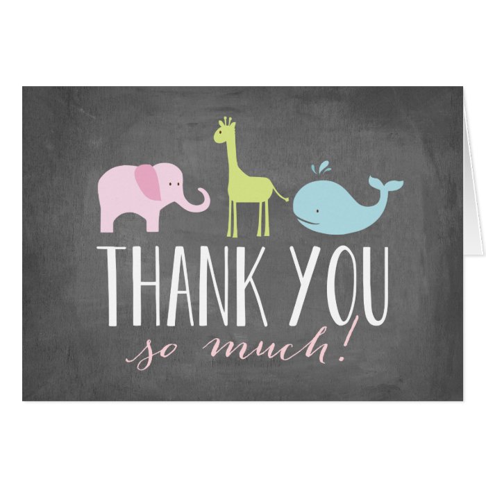 Animals Baby Shower Thank You Card Zazzle