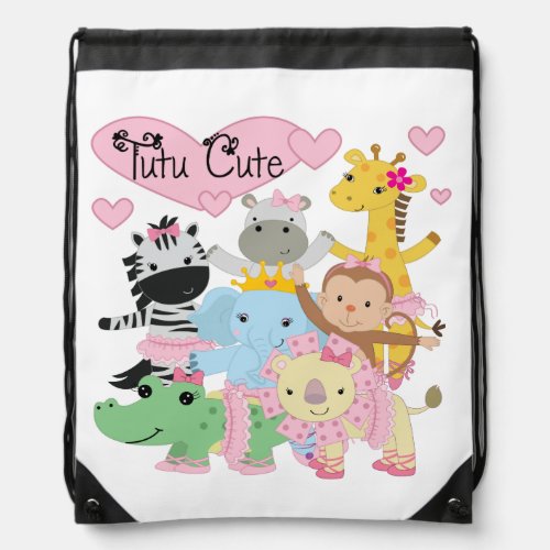 Animals Ballet Tutu Cute Drawstring Bag