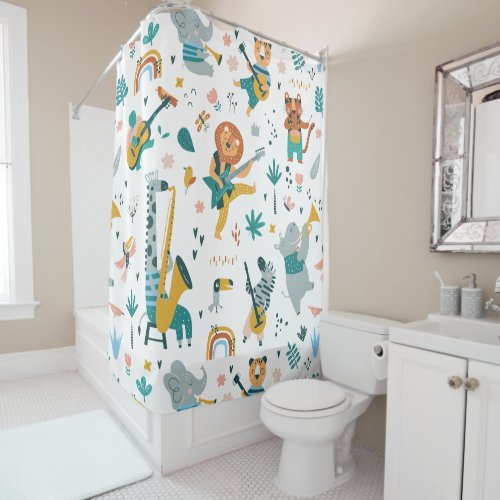 Animals Band Pattern Shower Curtain