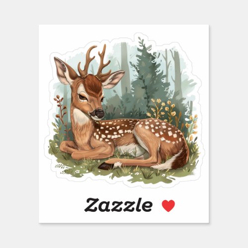 Animals Being Cozy _ Deer Sticker