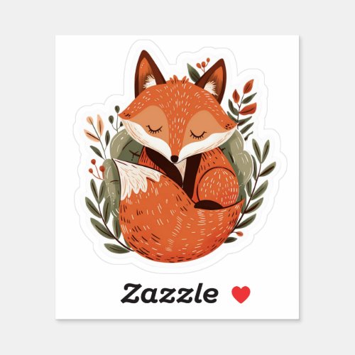 Animals Being Cozy _ Fox Sticker