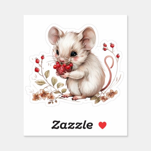 Animals Being Cozy _ Mouse Sticker