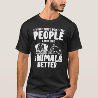 Animals Better Introvert Social Distancing Cat Dog T-Shirt