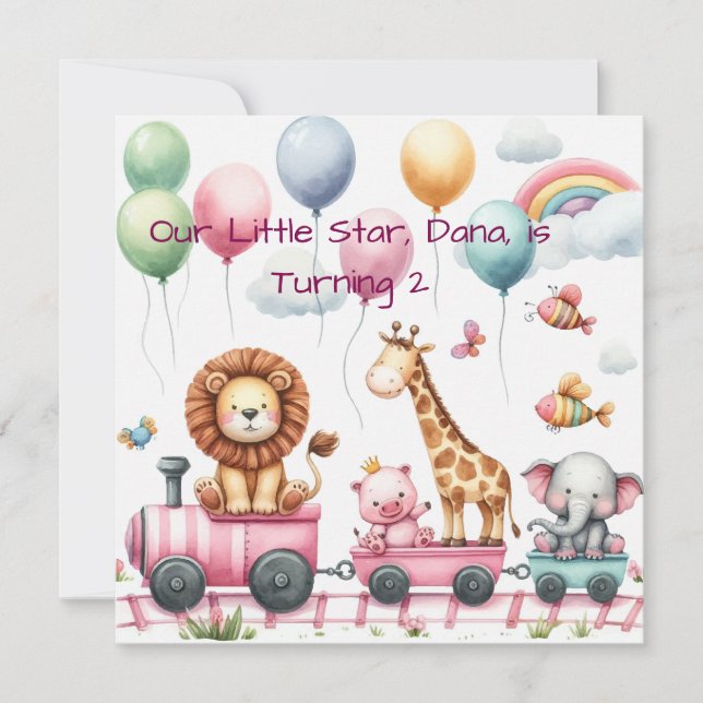 Animals birthday Personalize Custom card (Front)