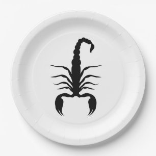 Animals Black Scorpion Scorpio Gift Idea Paper Plates