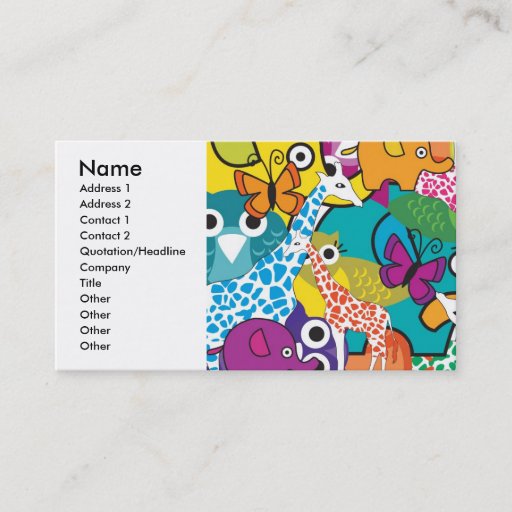 Customizable animals business card