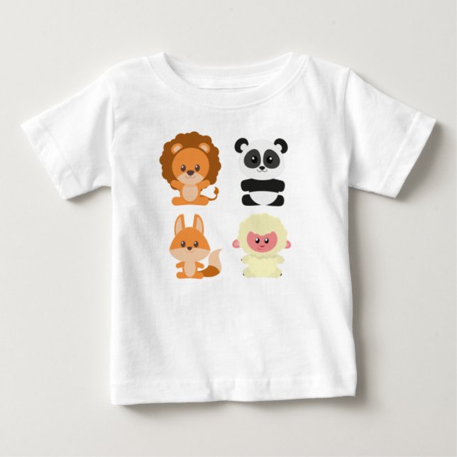 animals, cartoons, lion pictures baby T-Shirt (Front)