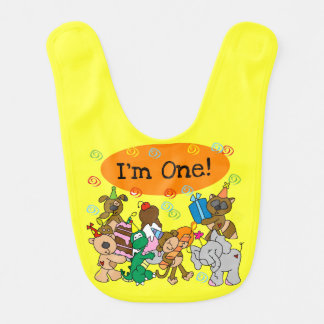 Animals Celebrate 1st Birthday Bib