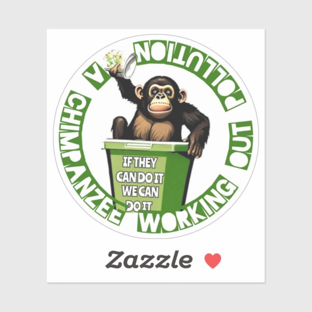 Animals Characters - A Chimpanzee  Sticker (Sheet)