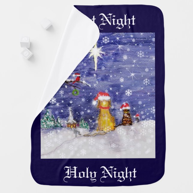 Animals Christmas Silent Night Holy Night blanket (In Situ)