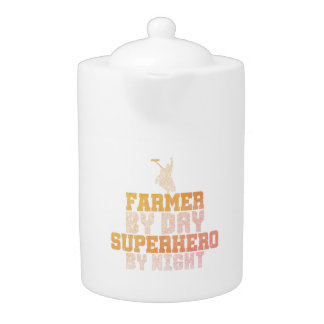 Animals cow pig farmer teapot